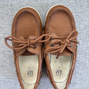 Baby GAP Brown Faux Leather Boat Shoes, Size 9